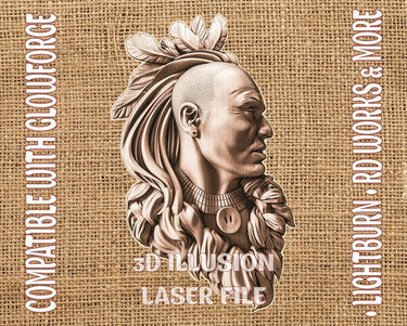 American native 3d illusion & laser-ready files - 3DWave.us
